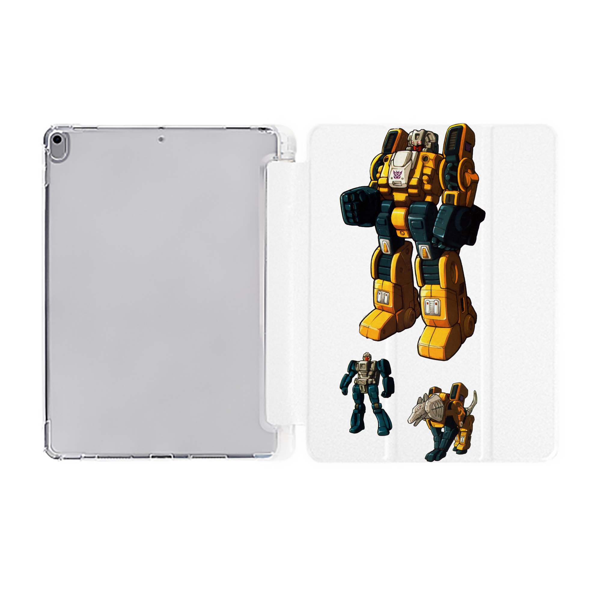 （画像用）  IPad ケース ペン収納付き 三つ折りスタンド PUレザー×シリコン 対応機種9.5/10.5/10.9インチ